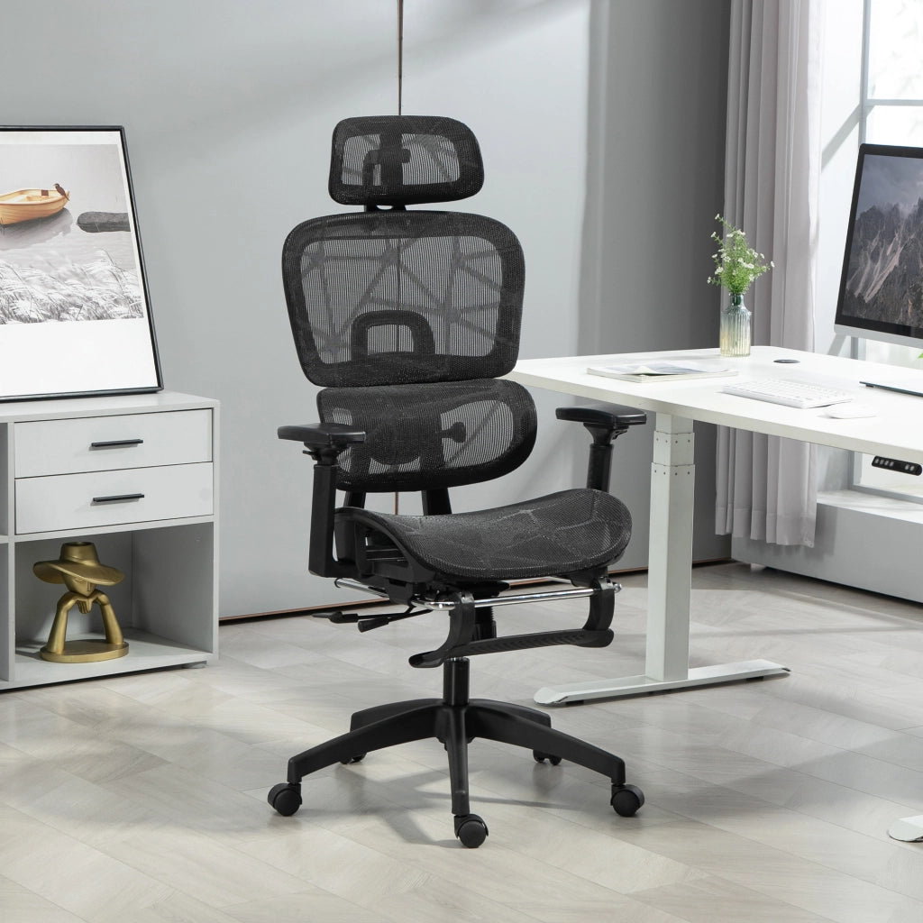 Sedia da ufficio ergonomica ¨C Xylo ¨C Schienale reclinabile, braccioli 3D, 66x64x122 cm, nero