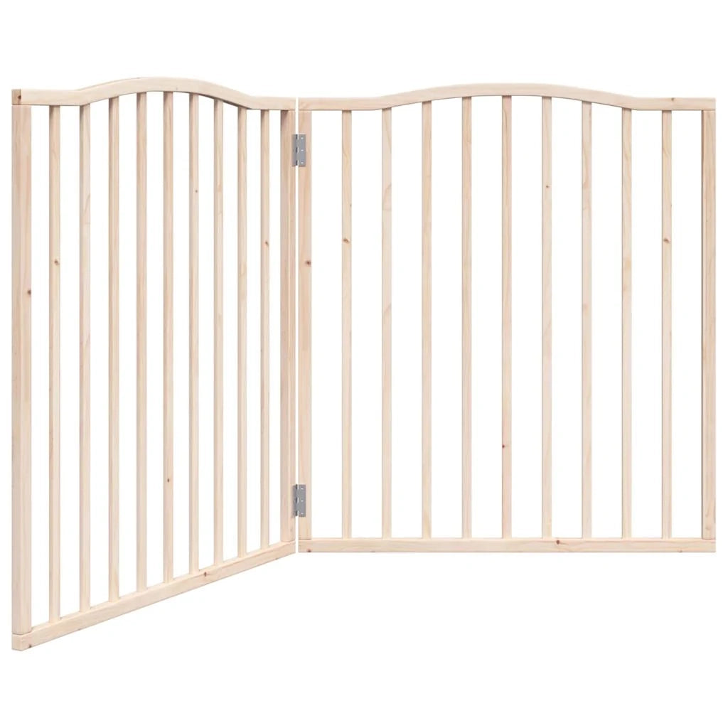 Cancelletto di sicurezza pieghevole per cani 2 pannelli 160 cm legno di pioppo marrone 02_0023042