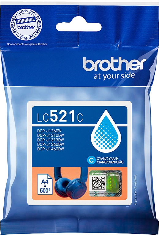 Brother LC521C cartuccia d'inchiostro 1 pz Originale Ciano