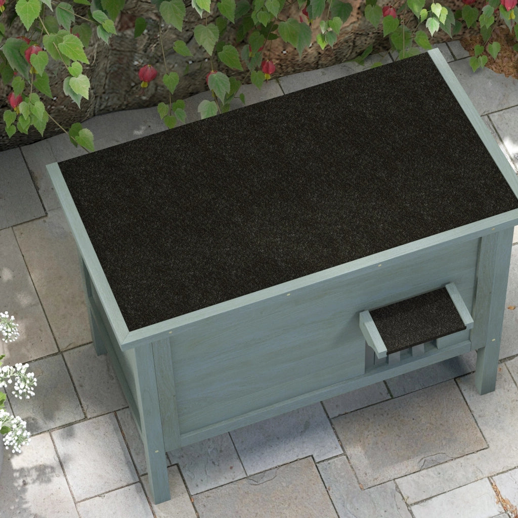 Casetta per Gatti Esterna in Legno Sollevata con Tetto Apribile Isolata ¨C zephmum ¨C 85x50x68.5 cm Grigio Scuro e Nero