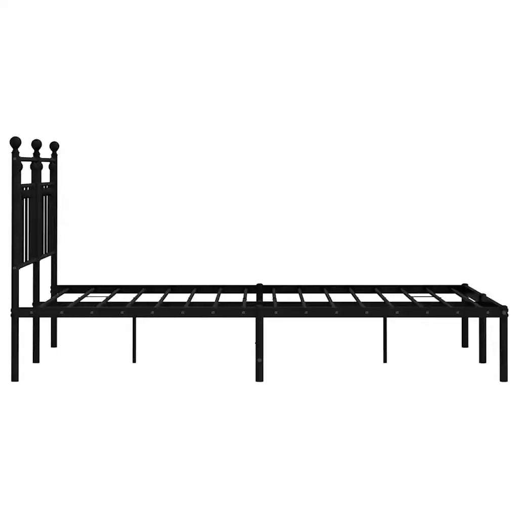Giroletto con Testiera-Struttura Letto con testiera in Metallo Nero 140x200 cm 508099
