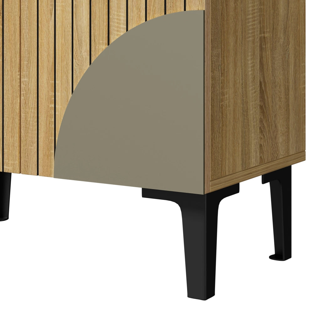 Scarpiera moderna compatta con ante e ripiani per ingresso e piccoli spazi, naturale 60 × 32 × 94 cm