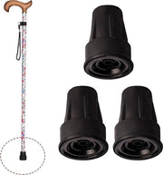 Tappi di protezione per passeggini in nero - 3 pezzi, cappucci 17 mm, 18 mm, 19 mm - doppi antiscivolo in gomma - cappucci di protezione rinforzati con anello metallico - doppi in gomma per passeggini e passeggiate