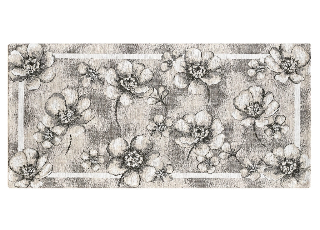 Tappeto Passatoia Cucina Corsia Retro Antiscivolo Disegno Emily By Suardi - 55x280 - Grigio