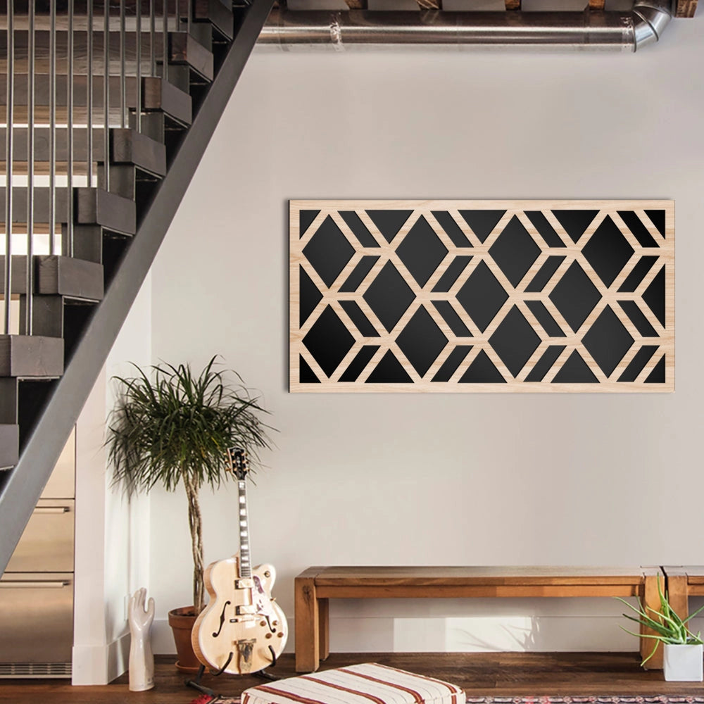 GEOMETRY - Quadro arredo LASERCUT composito Legno e PVC Misura: 50x100 cm