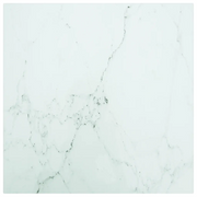 Piano Tavolo Bianco 50x50 cm 6mm Vetro Temperato Aspetto Marmo cod mxl 72542