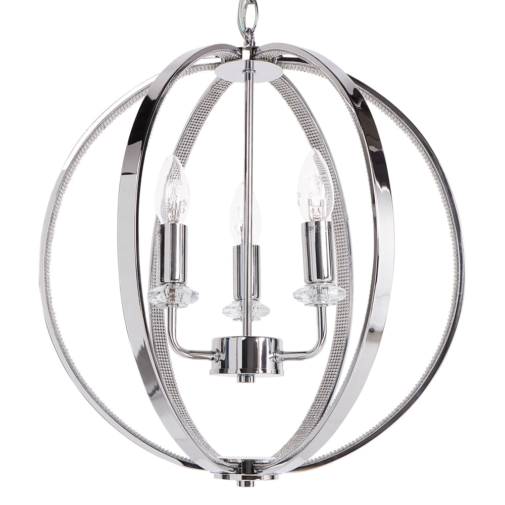 Lampadario Lampada a sospensione in ferro cromato con accenti di cristallo Illuminazione in stile glamour Soggiorno Sala da pranzo