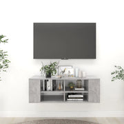 Armadietto TV da Parete Grigio Cemento 102x35x35 cm Truciolato cod mxl 20945