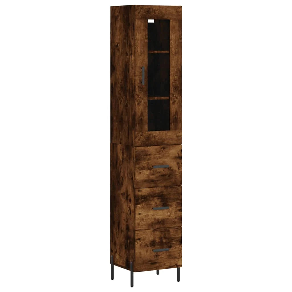 Buffet credenza cassettiera armadio mobile contenitore organizer cucina soggiorno salotto alto 34,5 x 34 x 180 cm legno ingegnerizzato marrone 02_0033210