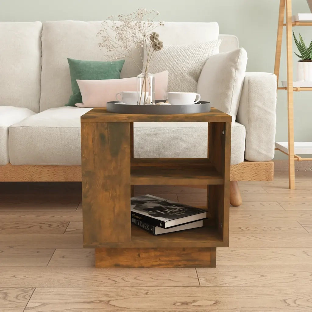 Tavolino da Salotto Rovere Fumo 40x40x43 cm Legno Multistrato cod mxl 63093