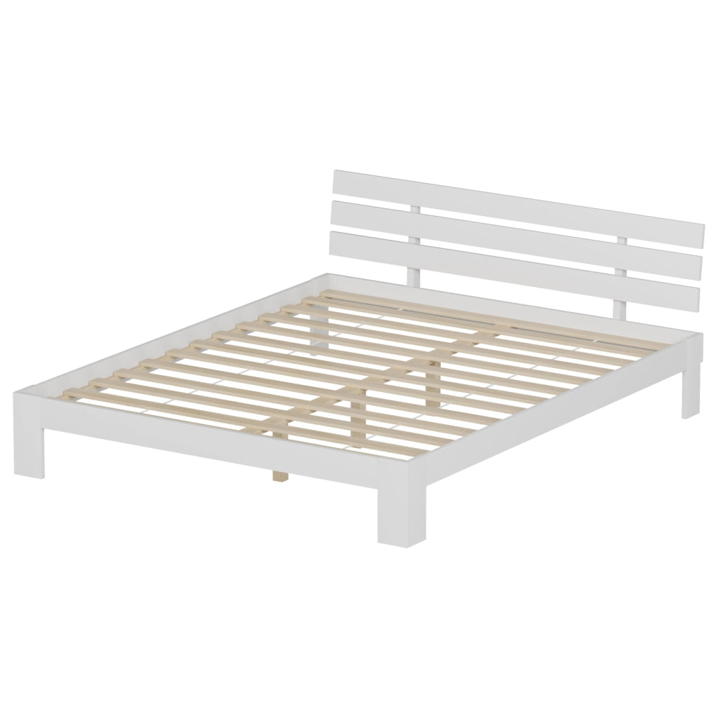 Letto in legno con testata 160x200cm bianco FINN