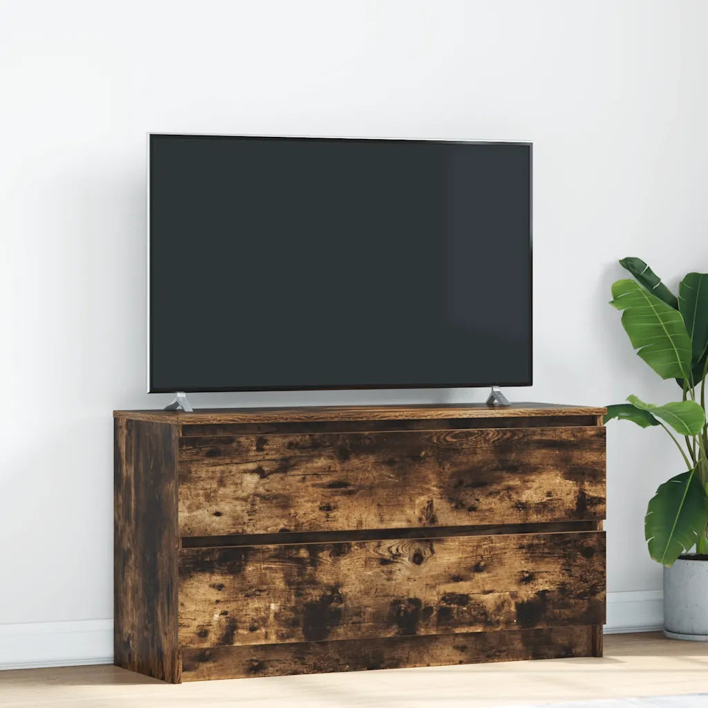 Mobile TV Rovere Fumo 100x35x54 cm in Legno Multistrato