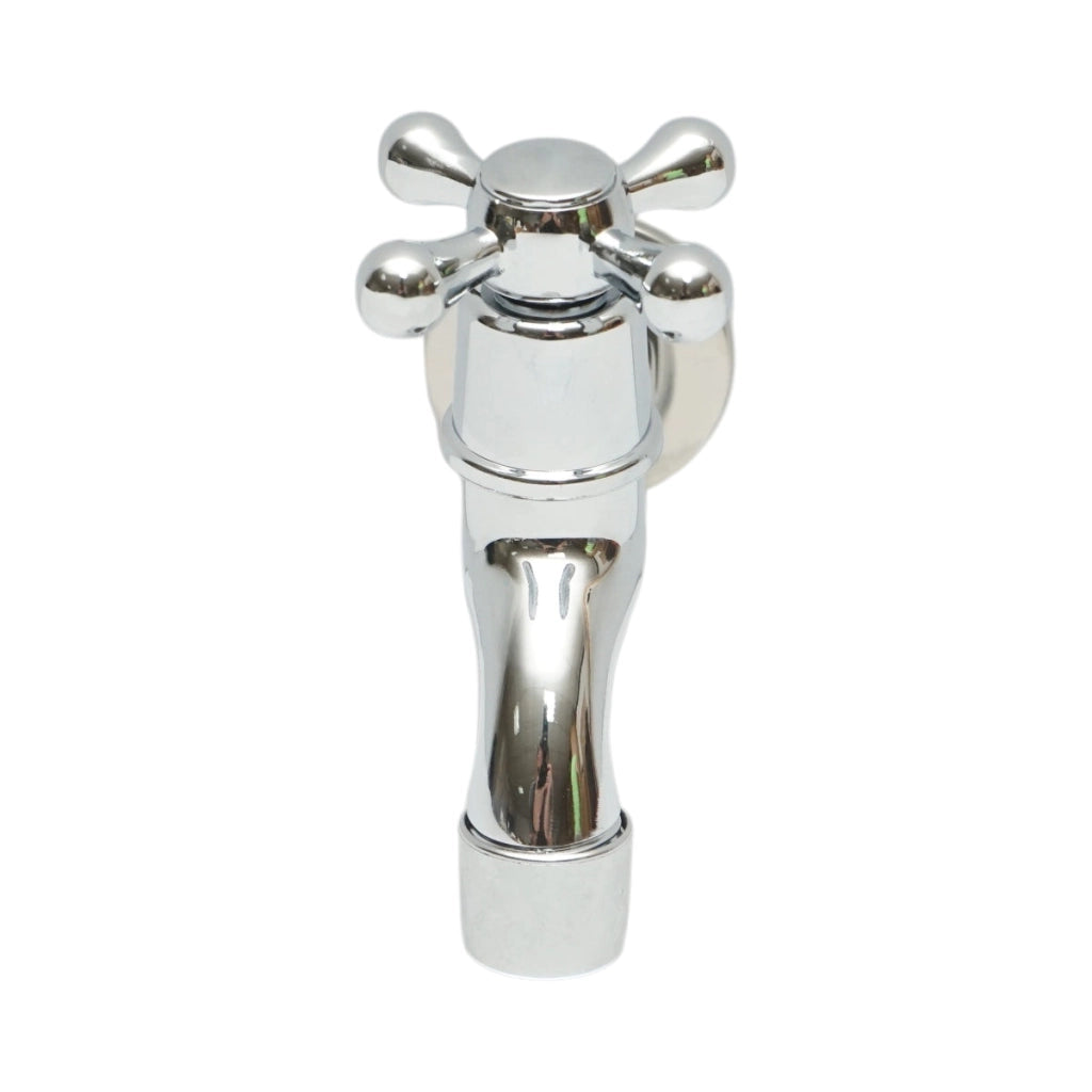 Rubinetto per acqua di servizio, montaggio a parete, acciaio inox, cromo lucido