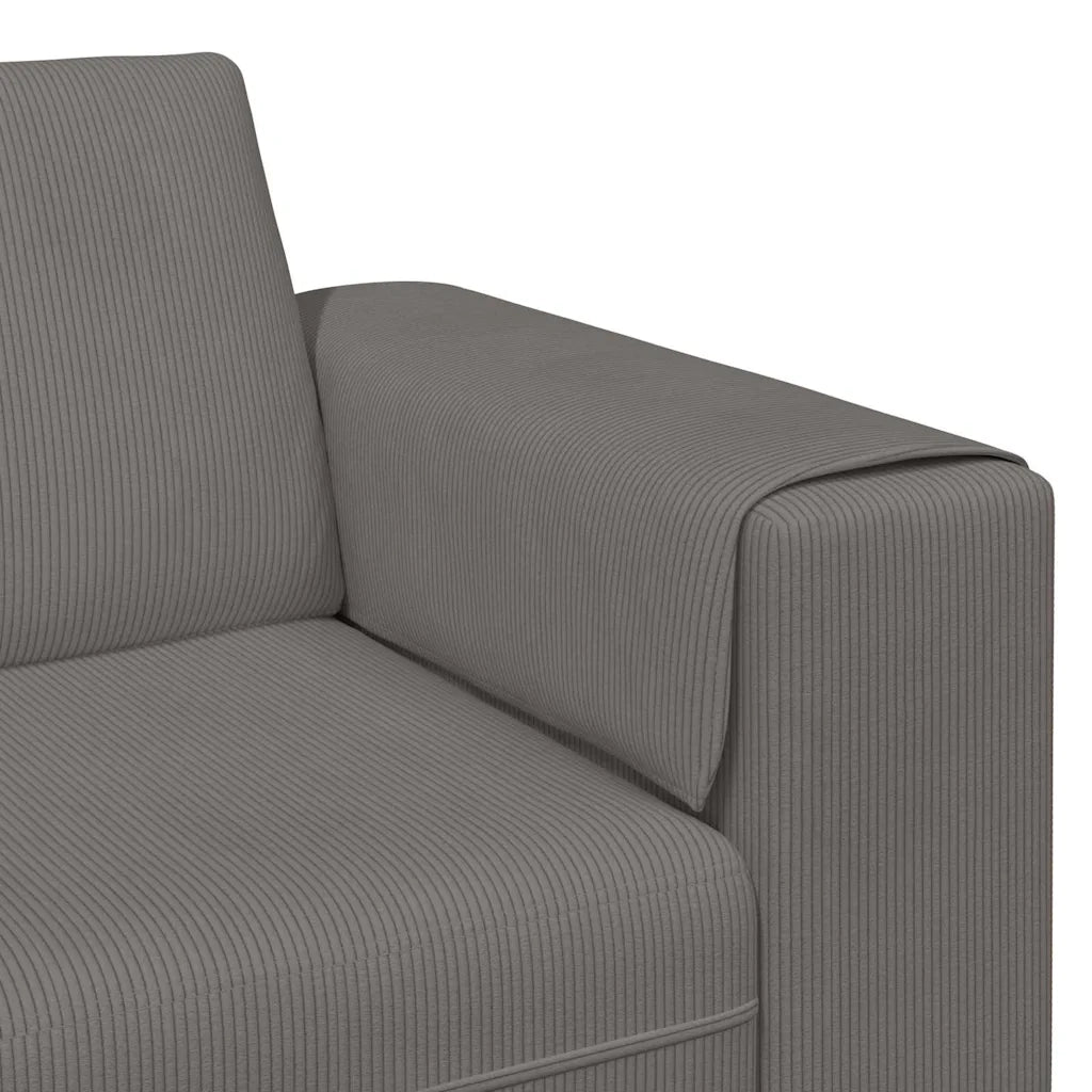 Divano-Sofa-Divanetto Grigio chiaro 250 x 77 x 76 cm Tessuto in Cords