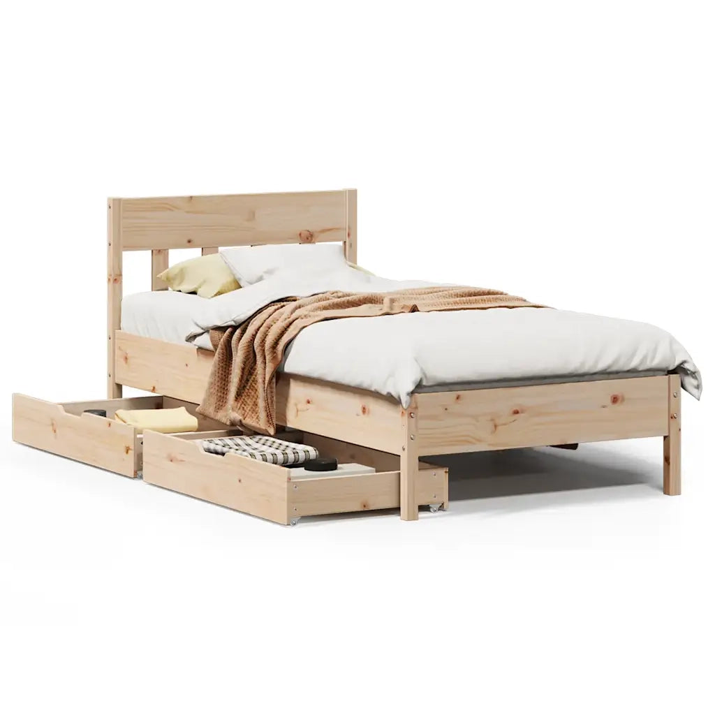 Letto senza Materasso 90x190 cm in Legno Massello di Pino 3301887