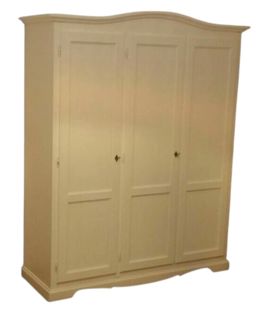 Armadio 3 ante legno gendarme shabby avorio 158x56x197 - Mobili 2G