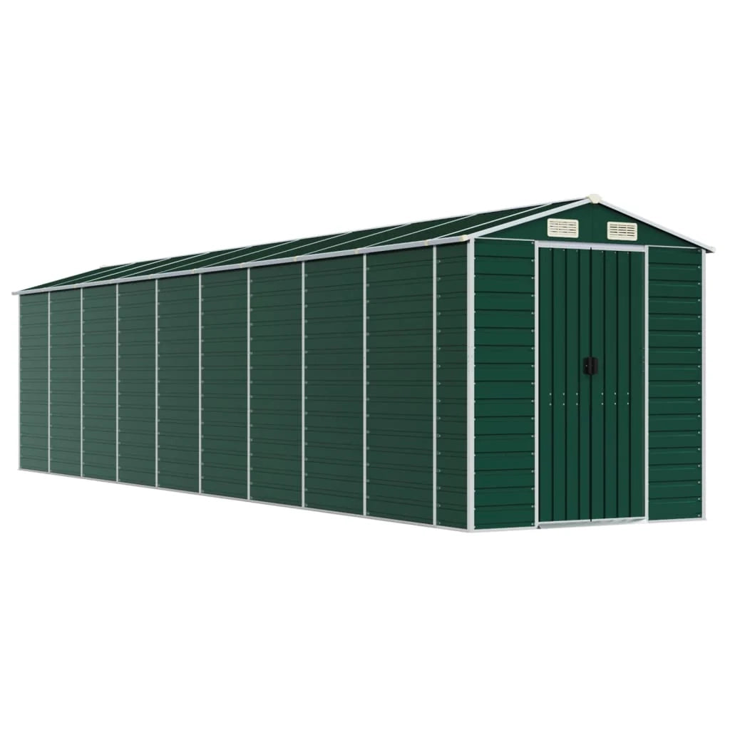 Casetta da giardino cabina ripostiglio casetta da esterno robusta casetta per attrezzi 191 x 810 x 198 cm acciaio zincato verde 02_0022355