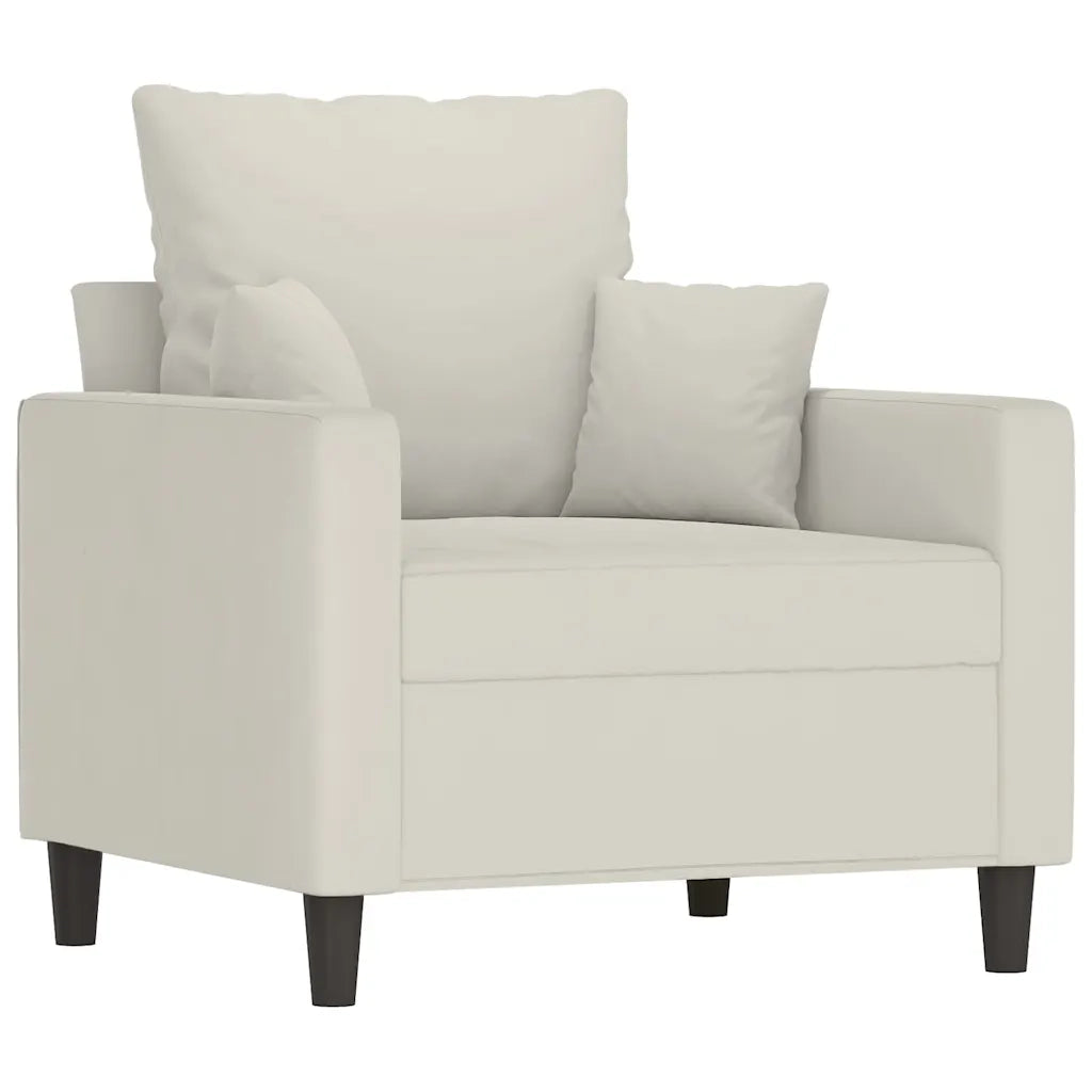 Poltrona-Poltroncina-Divano Sedia Crema 60 cm Velluto 135901