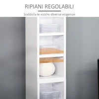 Set 2 Librerie Scaffale porta CD e DVD a 12 Ripiani Totali per 204 CD, in Legno, 21x22.5x88.5 cm, Bianco
