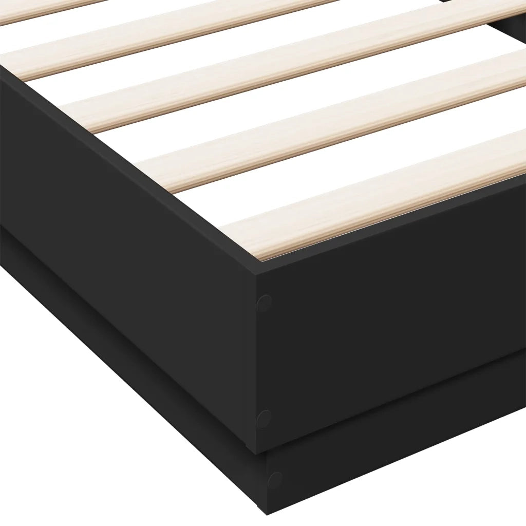 Giroletto-Struttura Letto Nero 100x200 cm in Legno Multistrato 332267