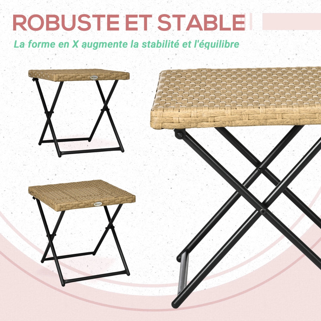 Tavolino da giardino pieghevole ¨C Zephmum ¨C Legno e metallo 40x40x40 cm