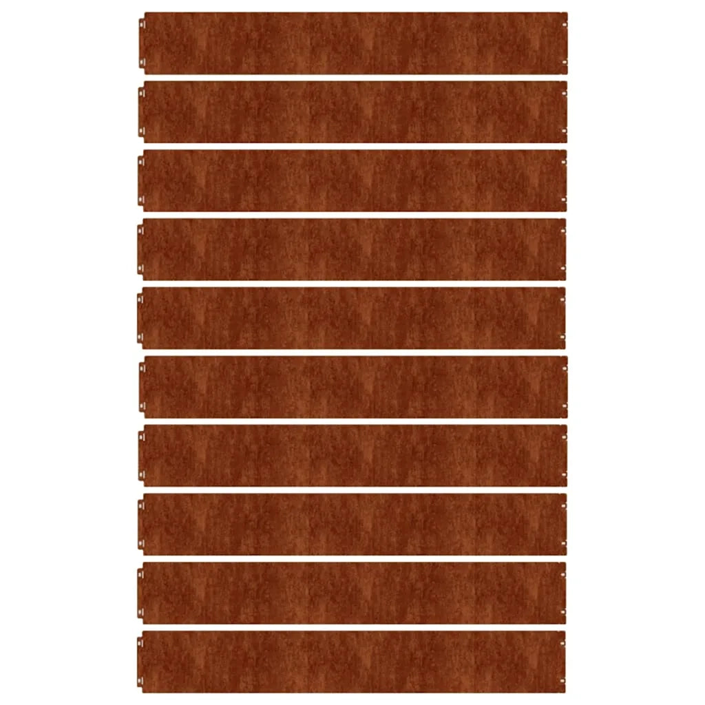Bordura per Prato 10 pcs 15 x 103 cm Acciaio Corten Ruggine 821892