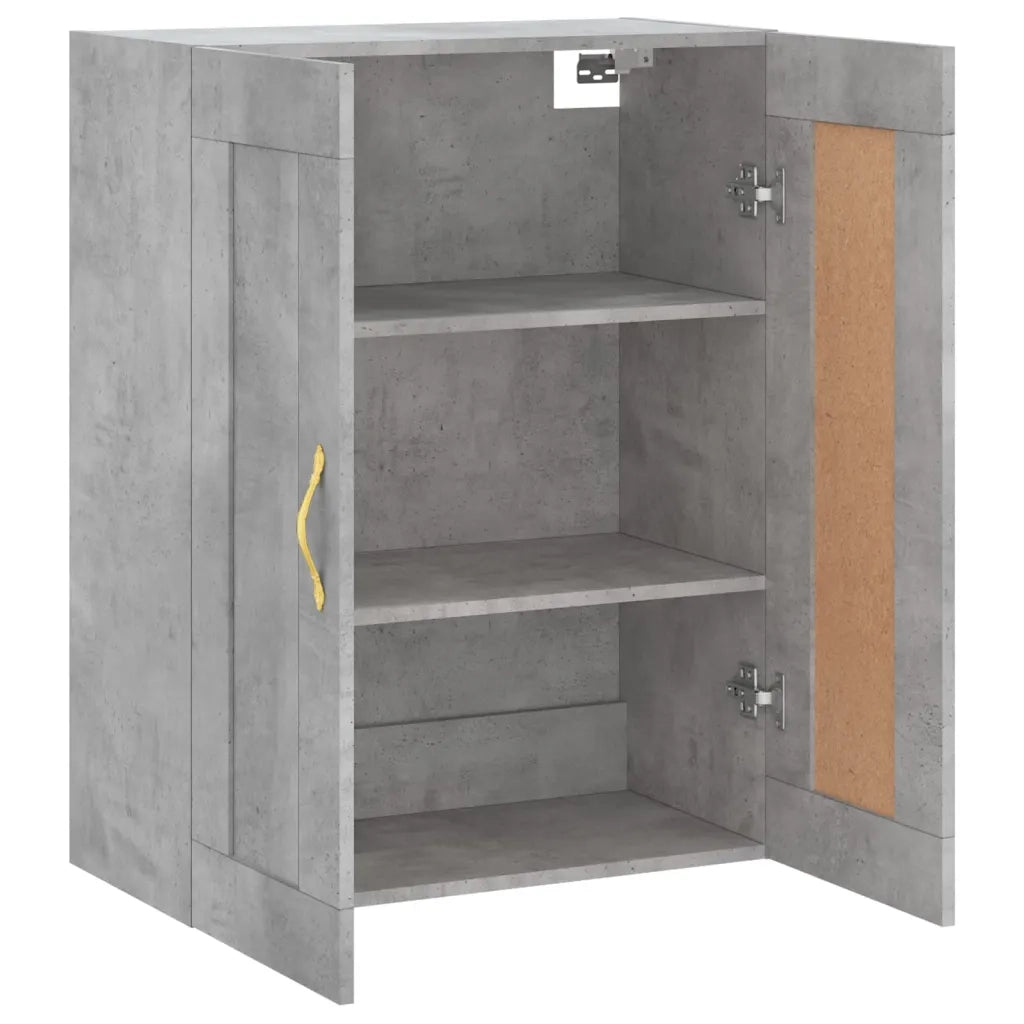 Armadietto a Muro | Mobile a Parete Grigio Cemento 69,5x34x90 cm Legno Multistrato