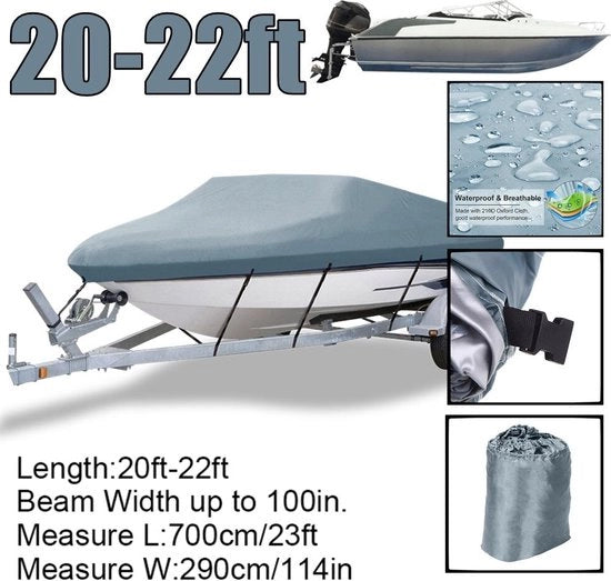 Vela per Barche da 20 a 22 Ft - Copertura per Barche da Sport - Vela - Calzamaglie per Barche - Copertura per Barche - Copertura Impermeabile - 3 Dimensioni Disponibili