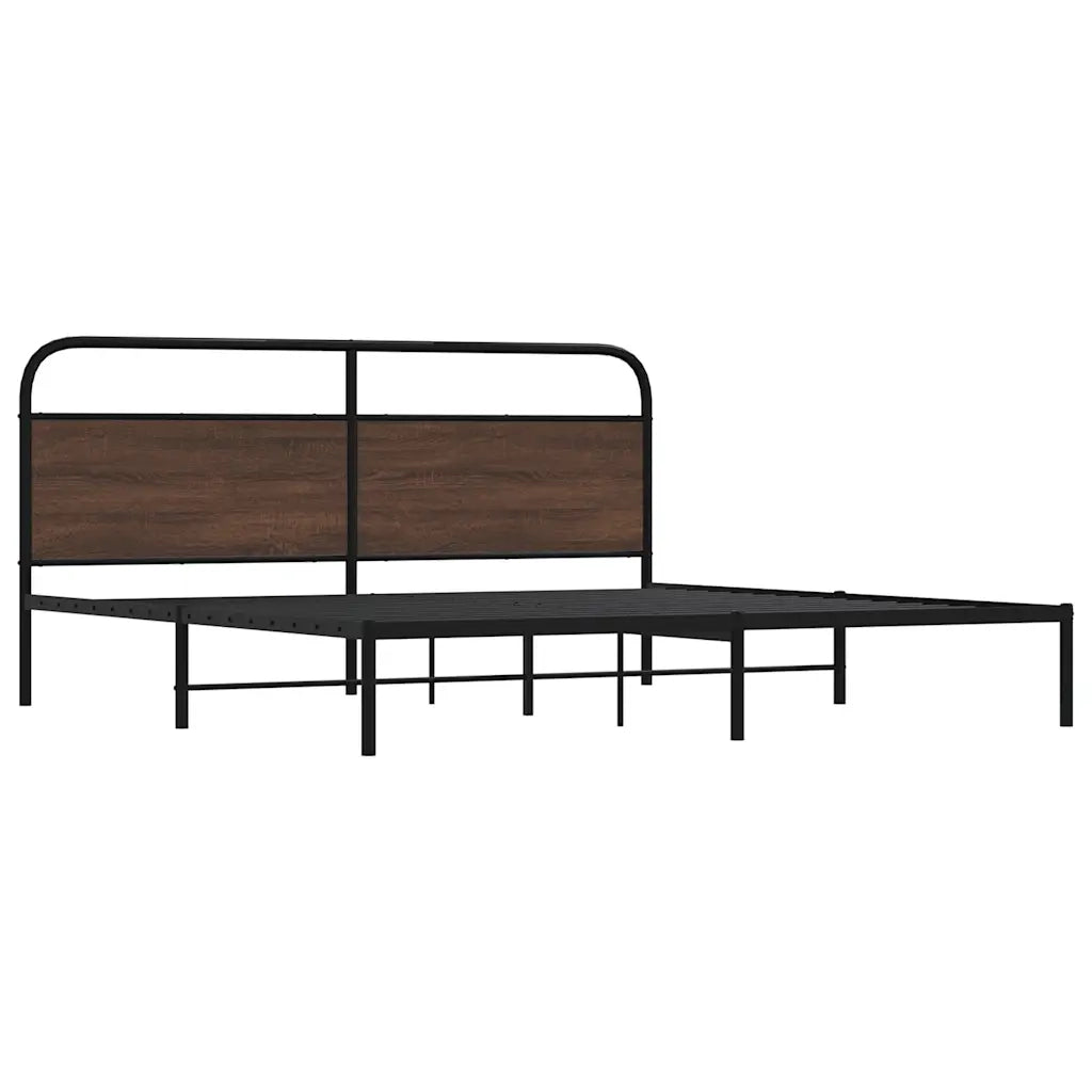 Giroletto senza Materasso in Metallo-Struttura Letto Rovere Marrone 180x200 cm 342202