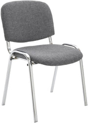 Sedia ospite impilabile KEN in tessuto grigio