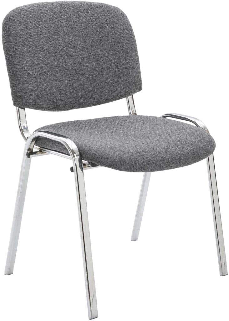 Sedia ospite impilabile KEN in tessuto grigio