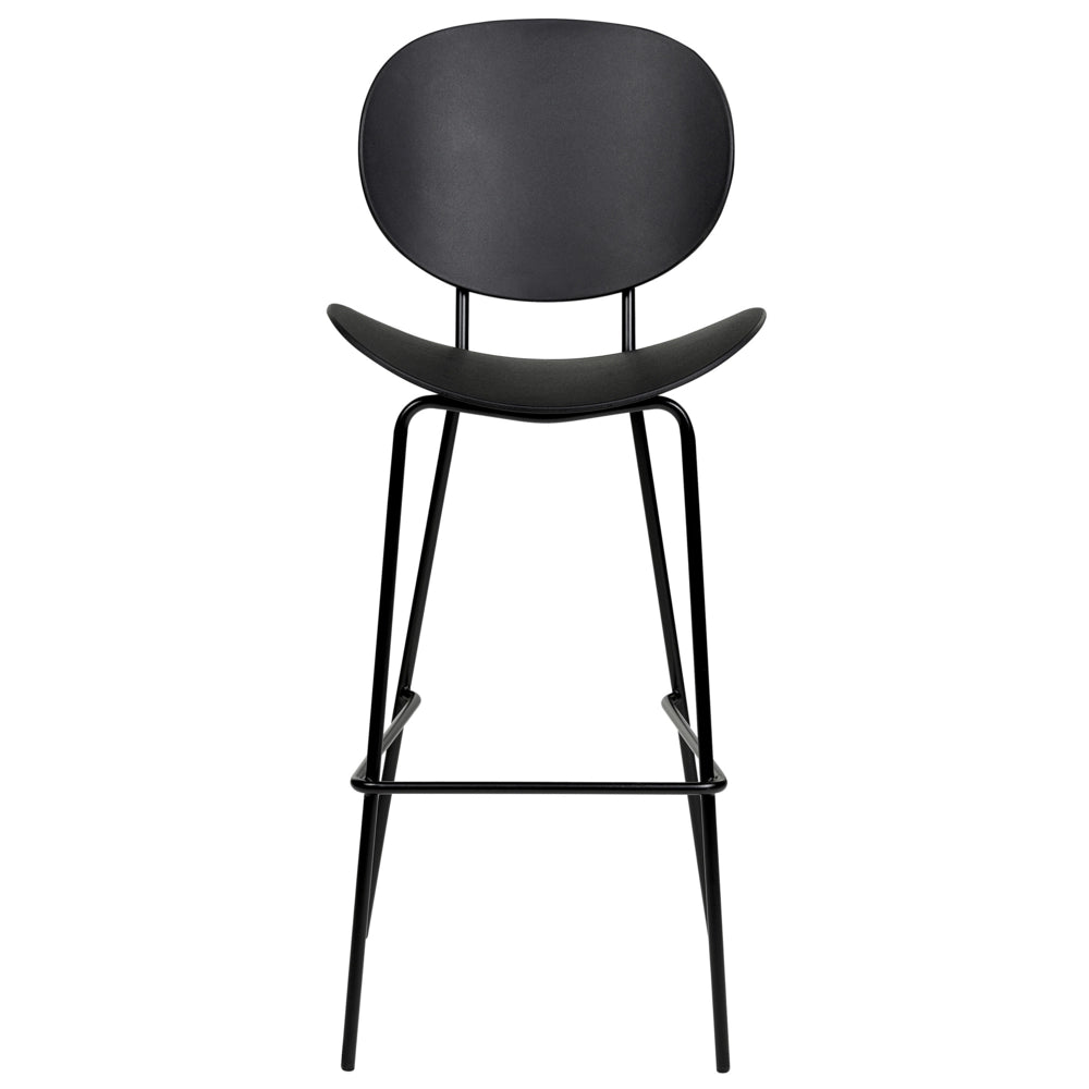 Set di 2 sedie da pranzo in materiale sintetico nero e gambe metallo stile moderno soggiorno cucina
