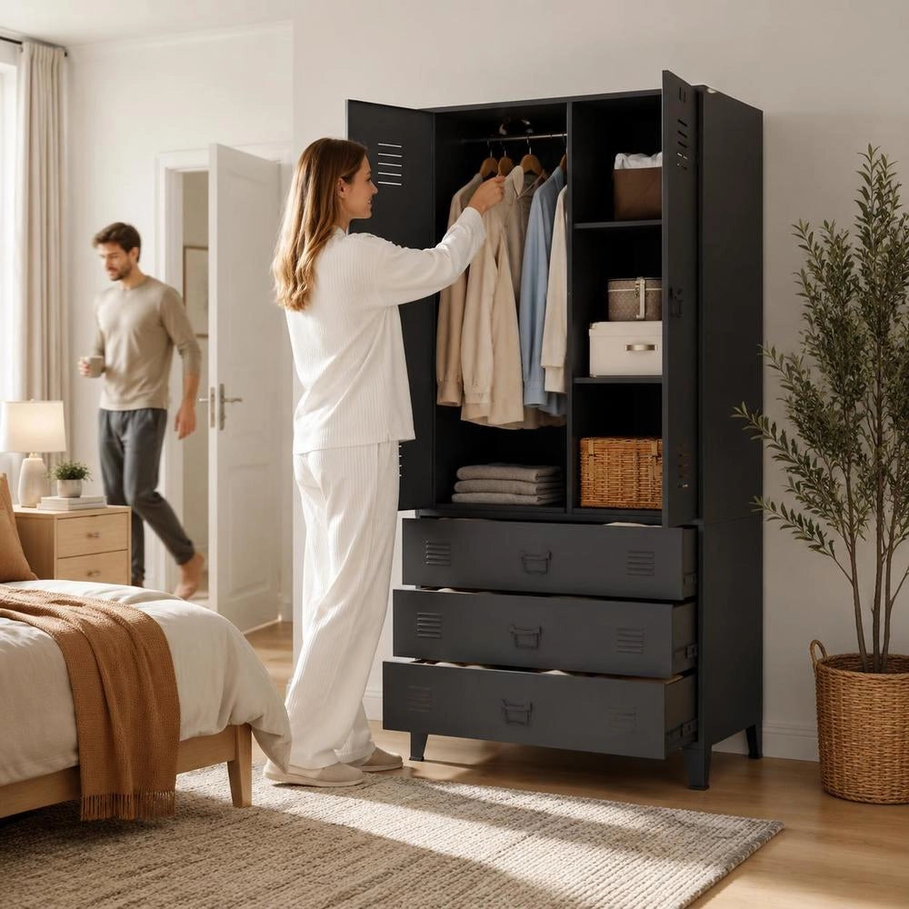 Industrial Wardrobe, Anthracite, 90x50x180 Cm, Metal