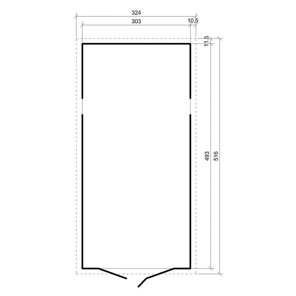 Garage in legno naturale A222x516x324 cm/15 m² - TIMBELA M101
