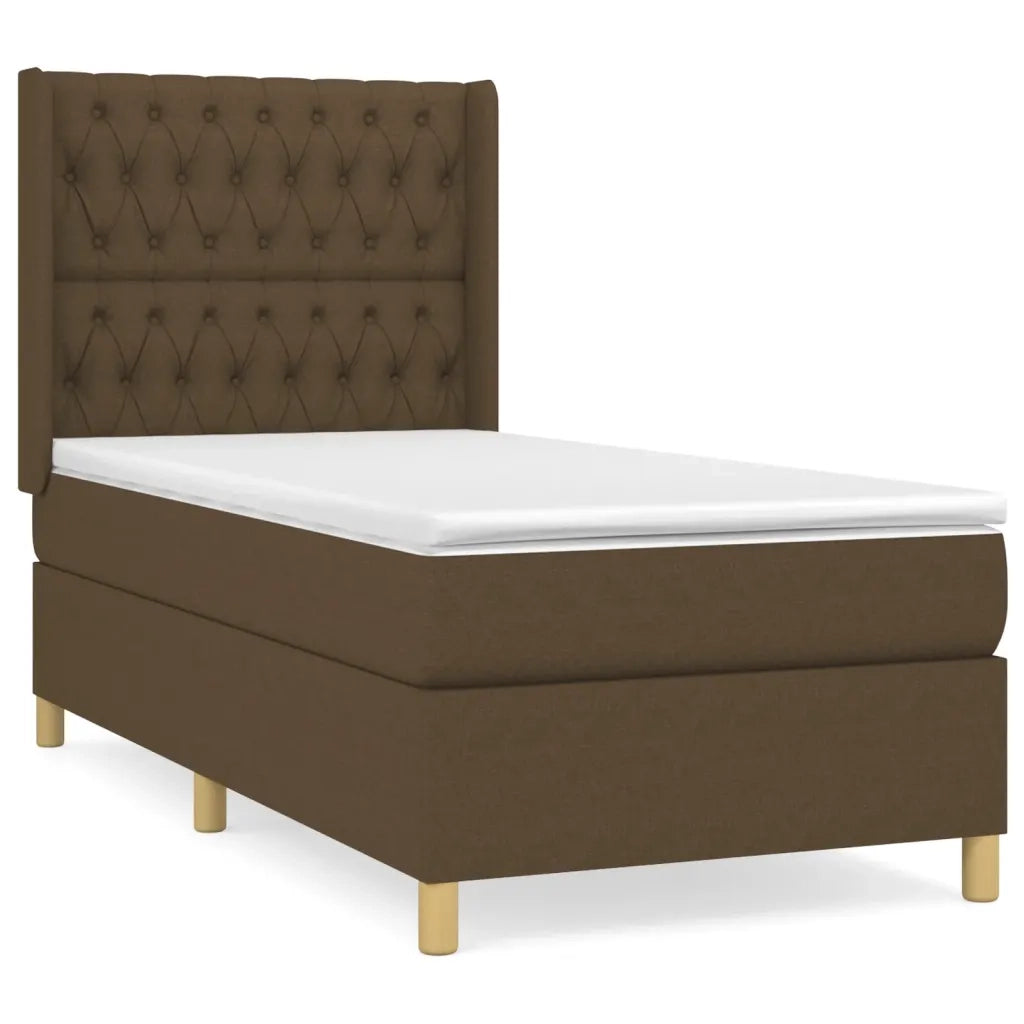 Giroletto a Molle con Materasso Marrone Scuro 90x200 cm Tessuto cod mxl 67544