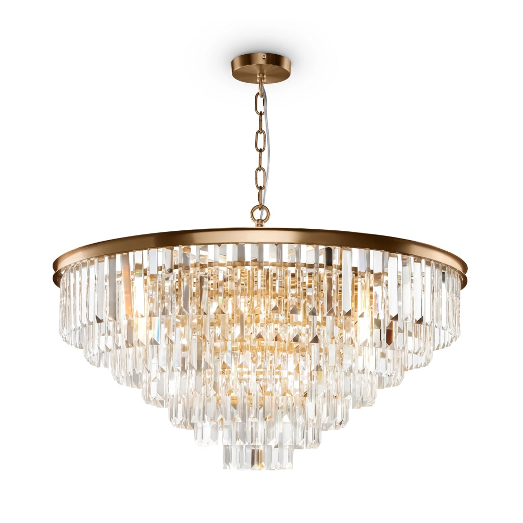 Maytoni lampadario contemporaneo Revero 16 luci E14 ottone metallo vetro