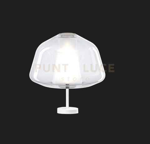 LUMETTO BIANCO VETRO ALPHA TRASPARENTE 1176BI-P ALPHA-TR