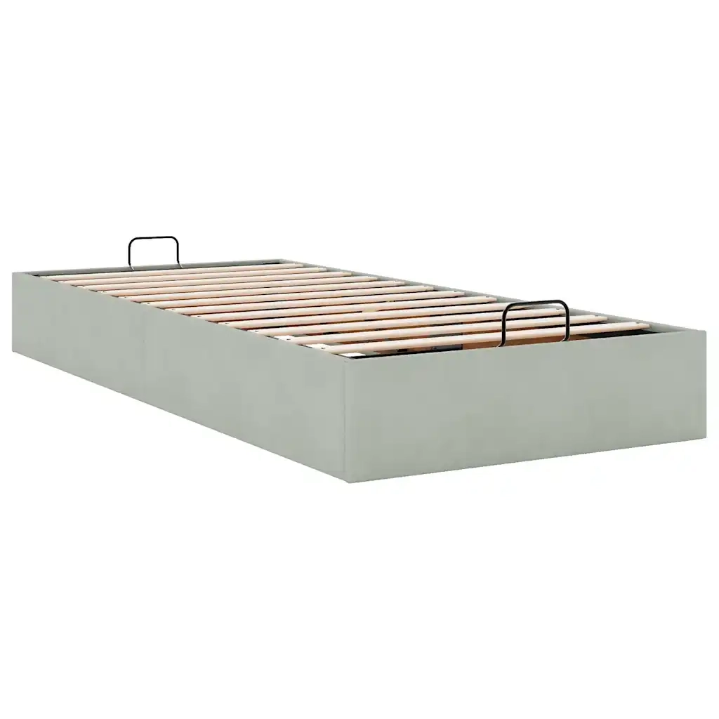 Struttura Letto Pouf senza Materasso-Giroletto con contenitore 90x200 cm Velluto 631487