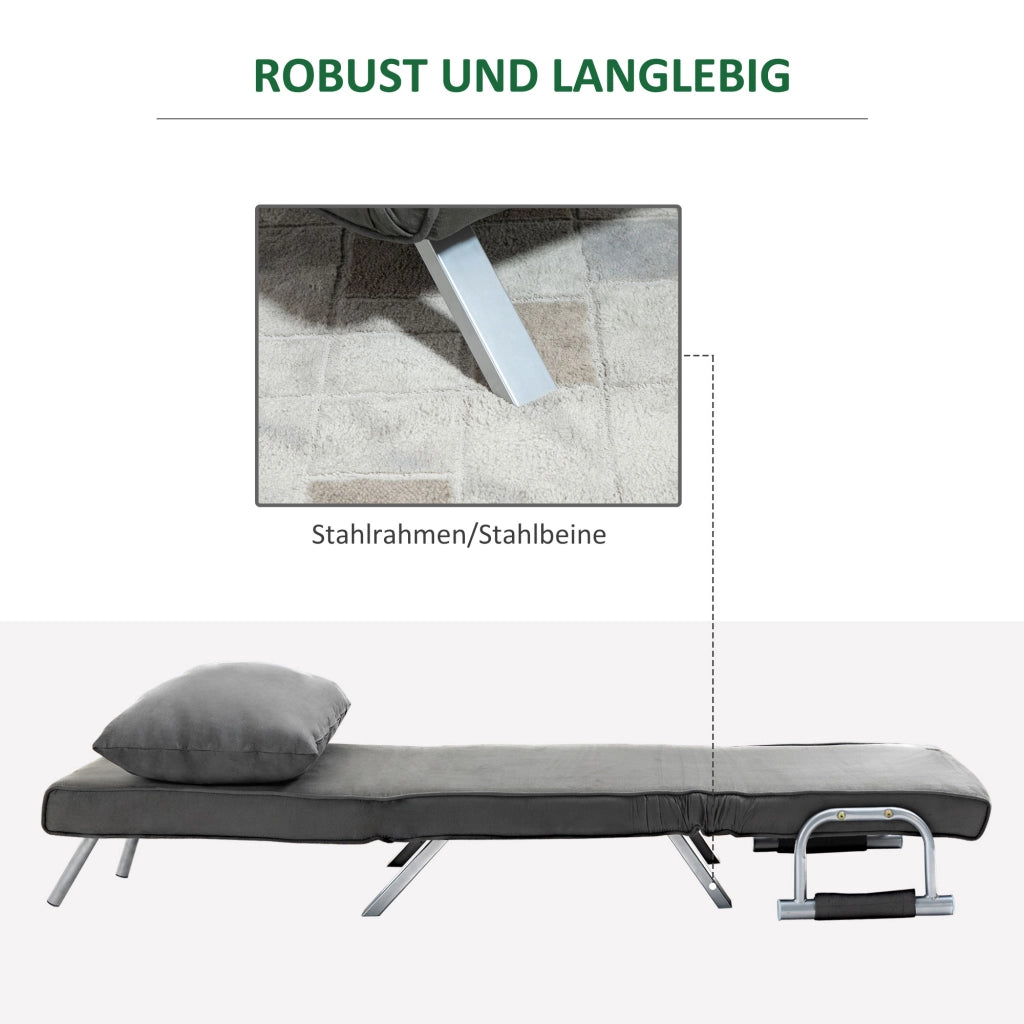 Poltrona Relax Sedia a Sdraio Letto per Ospiti ¨C zephmum ¨C Grigio 65x69x80 cm
