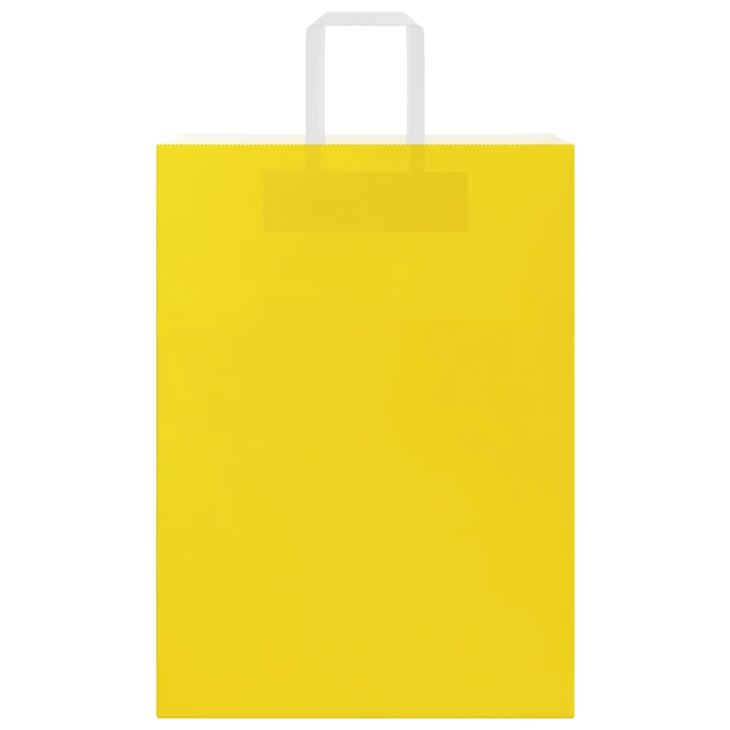 Sacchetti di Carta 250 pz con Manici Gialli 32x17x44 cm 4102014