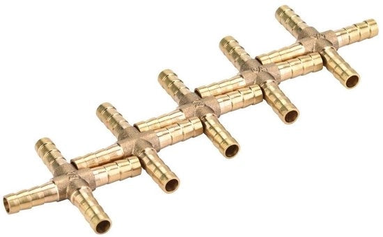 Connettore pneumatico a 4 vie - Collegamento universale - Alta qualità coperchio - Adatto per acqua e aria - Set a 5 pezzi