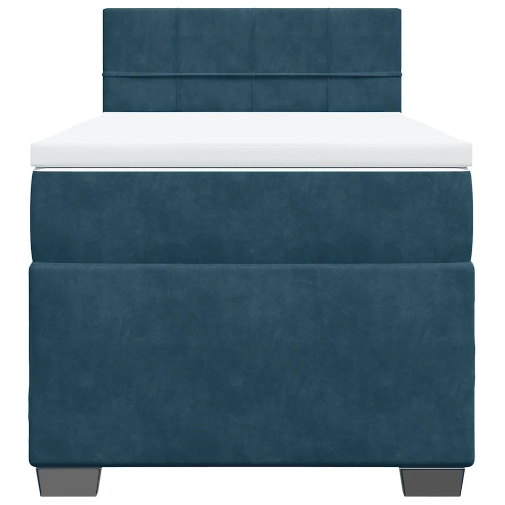 Giroletto a Molle con Materasso Blu Scuro 90x190 cm in Velluto 3286202
