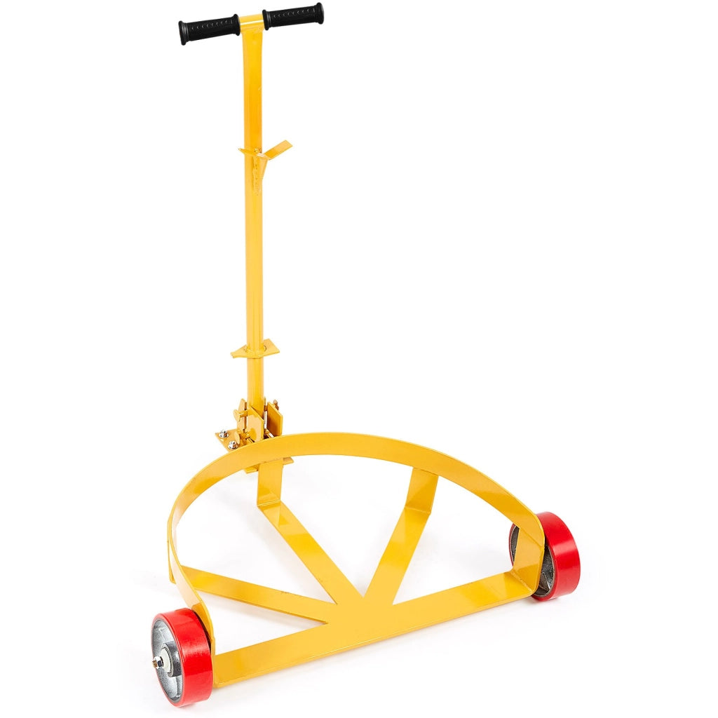 Carrello per Trasporto Fusti e Carichi Pesanti in Acciaio Q235 Giallo Portata Max 544 kg 250 L con Ruote e Maniglia per Officina Giardino