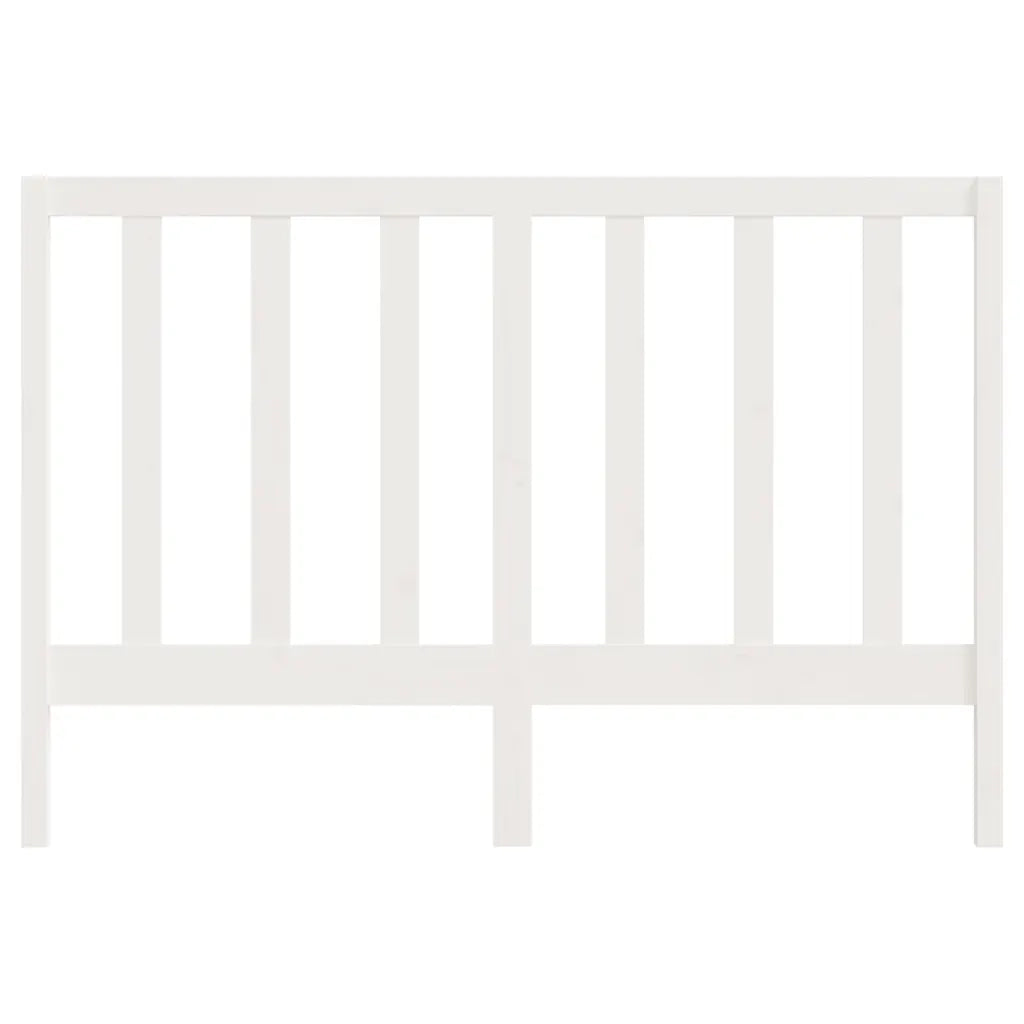 Testiera per Letto Bianca 126x4x100cm in Legno Massello di Pino
