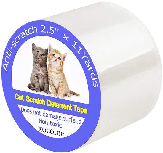 Tape per addestramento gatto, protezione dalle scuffie per porte 2,5'' x 11 yard protezione dalle scuffie unilaterale autoadesivo trasparente per divano, porta, tavolo, mobili