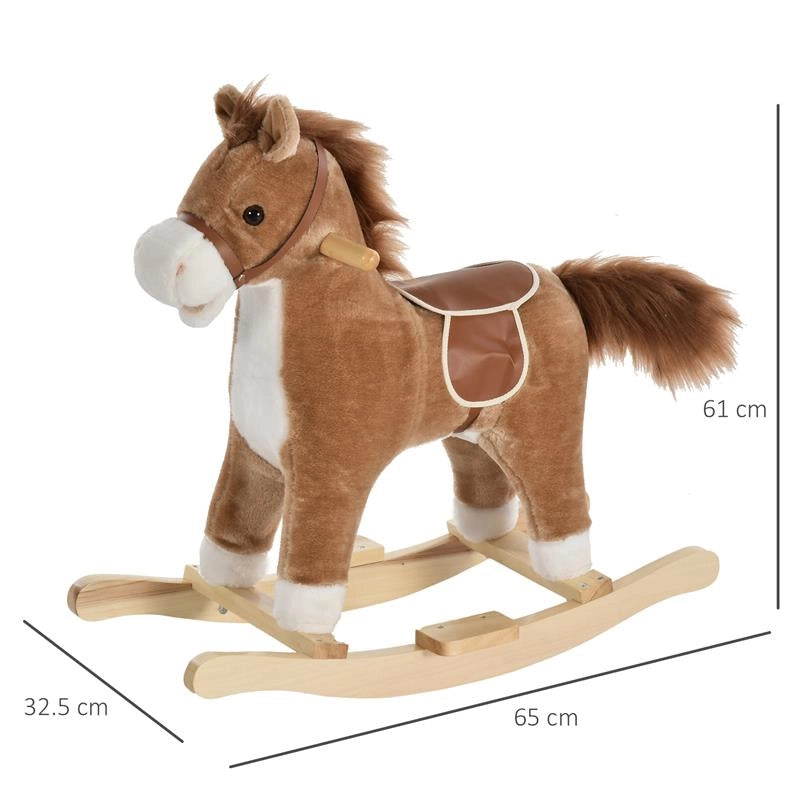 CAVALLO A DONDOLO PER BAMBINI 36-72 MESI CON SUONI REALISTICI MARRONE