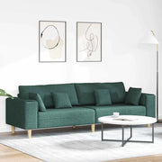 Divano in tessuto con cuscino Verde Scuro 208 cm Tessuto