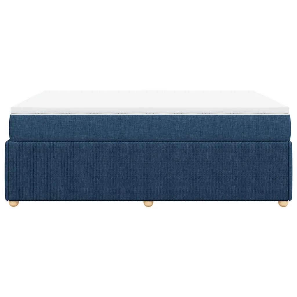 Giroletto a Molle con Materasso Blu 160x200 cm in Tessuto
