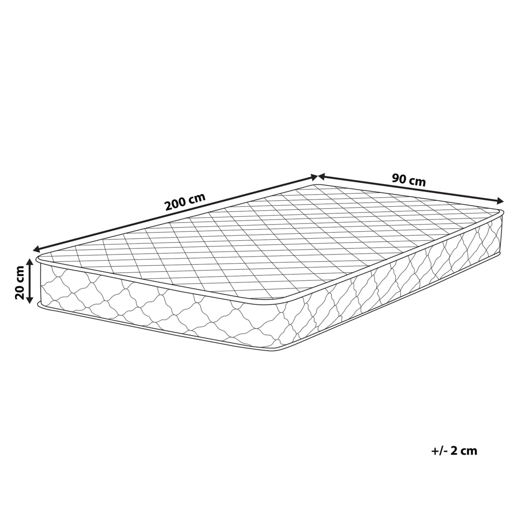 Materasso singolo double face medio duro tessuto bianco per letto 90 x 200 cm