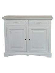 Credenza shabby 2 ante legno bianco opaco 117x46x96 - Mobili 2G